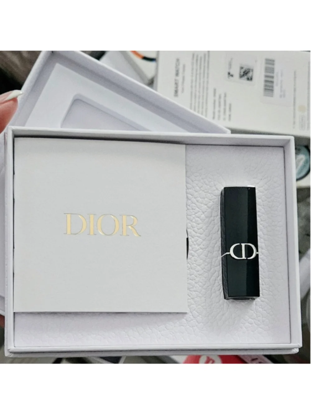 Dior Beauty Silver Cannage Compact Mirror&Lipstick Set In Beatiful Large Box - Picture 7 of 11
